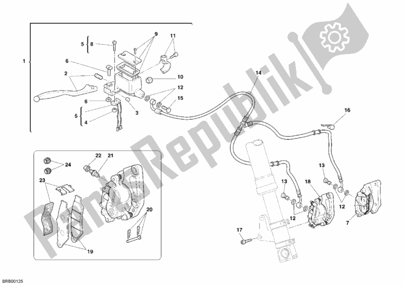 Wszystkie części do Przedni Uk? Ad Hamulcowy 2. Seria Ducati Monster 620 Dark 2005